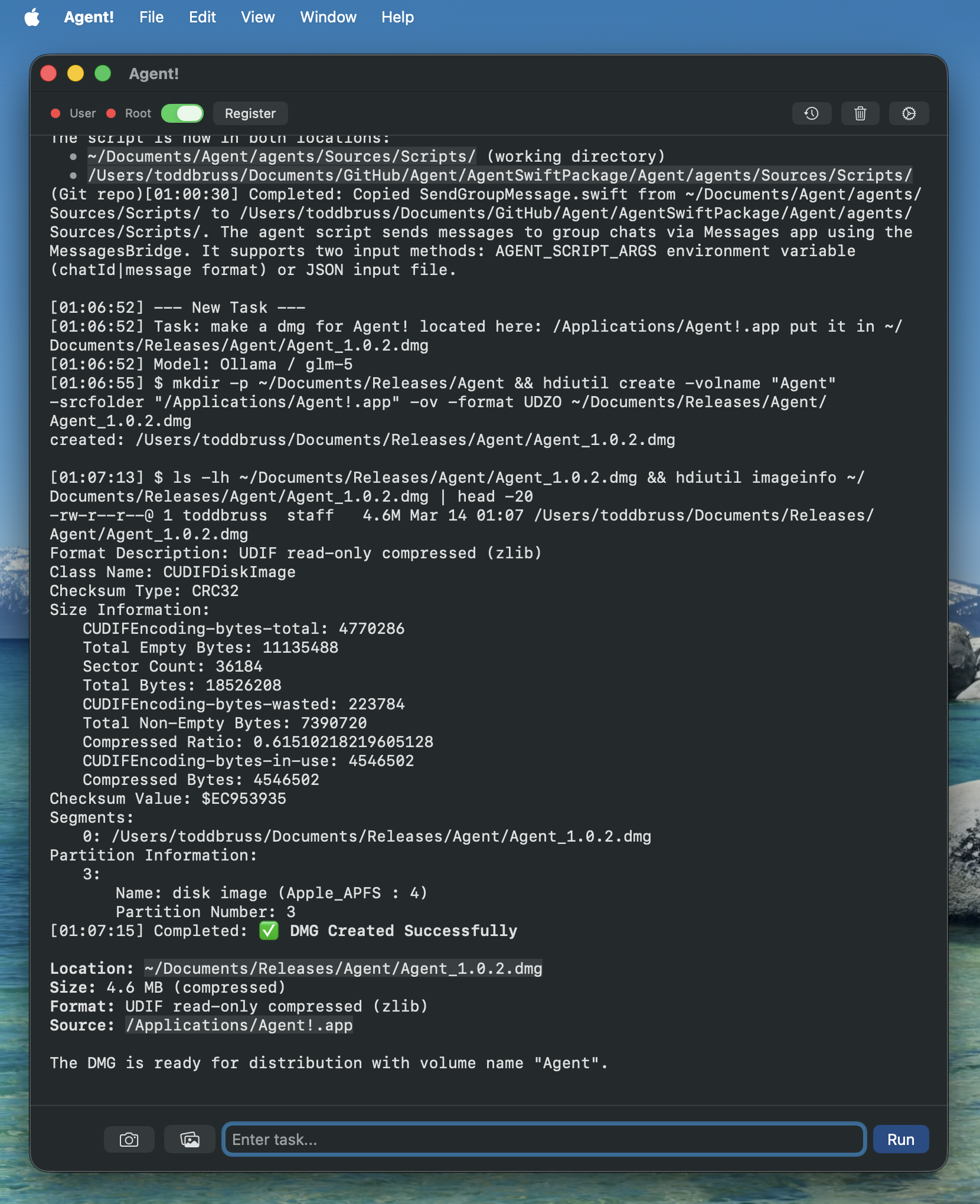 Agent! performing autonomous tasks on macOS